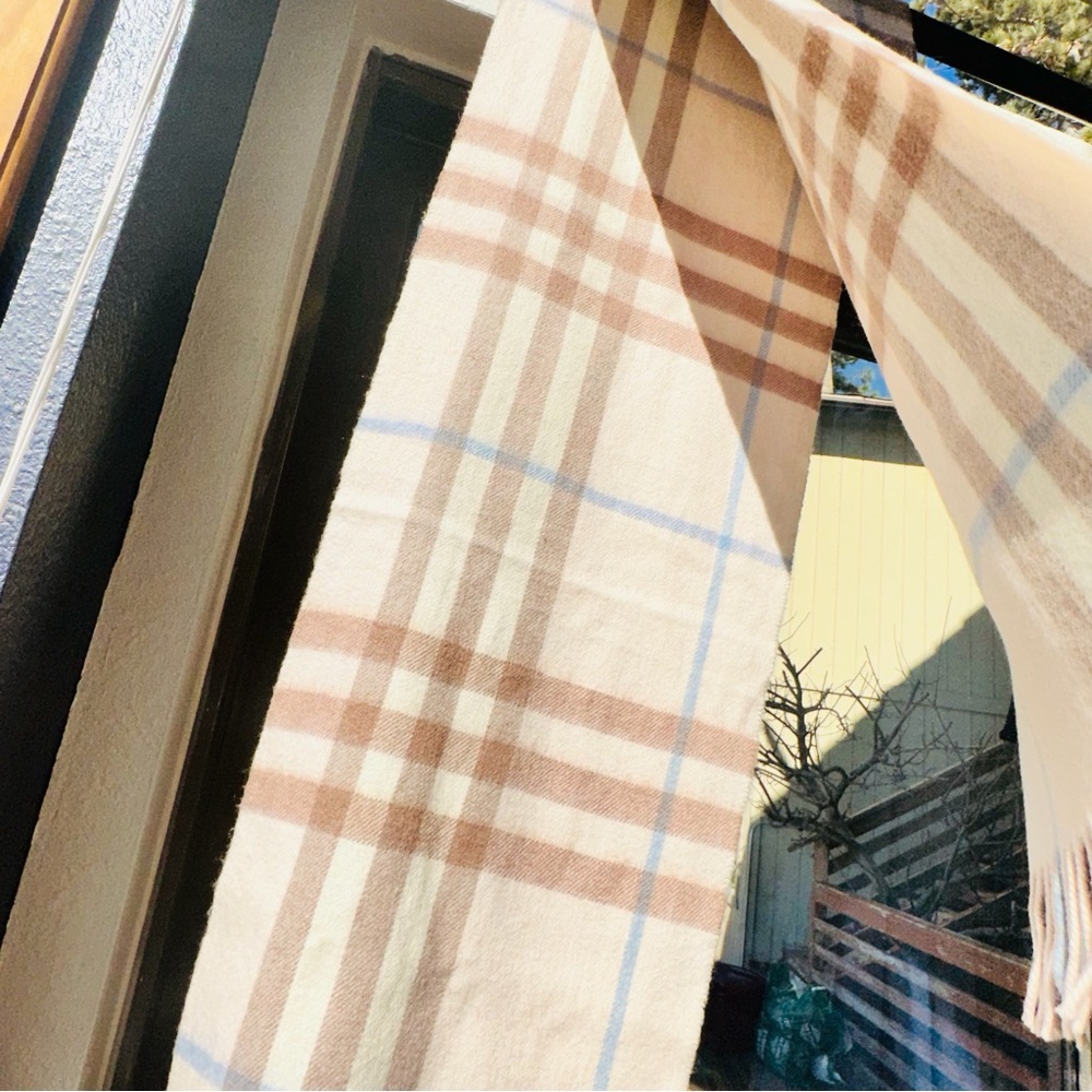 Burberry: Pink Giant Check Plaid Scarf - Picture 11 of 13